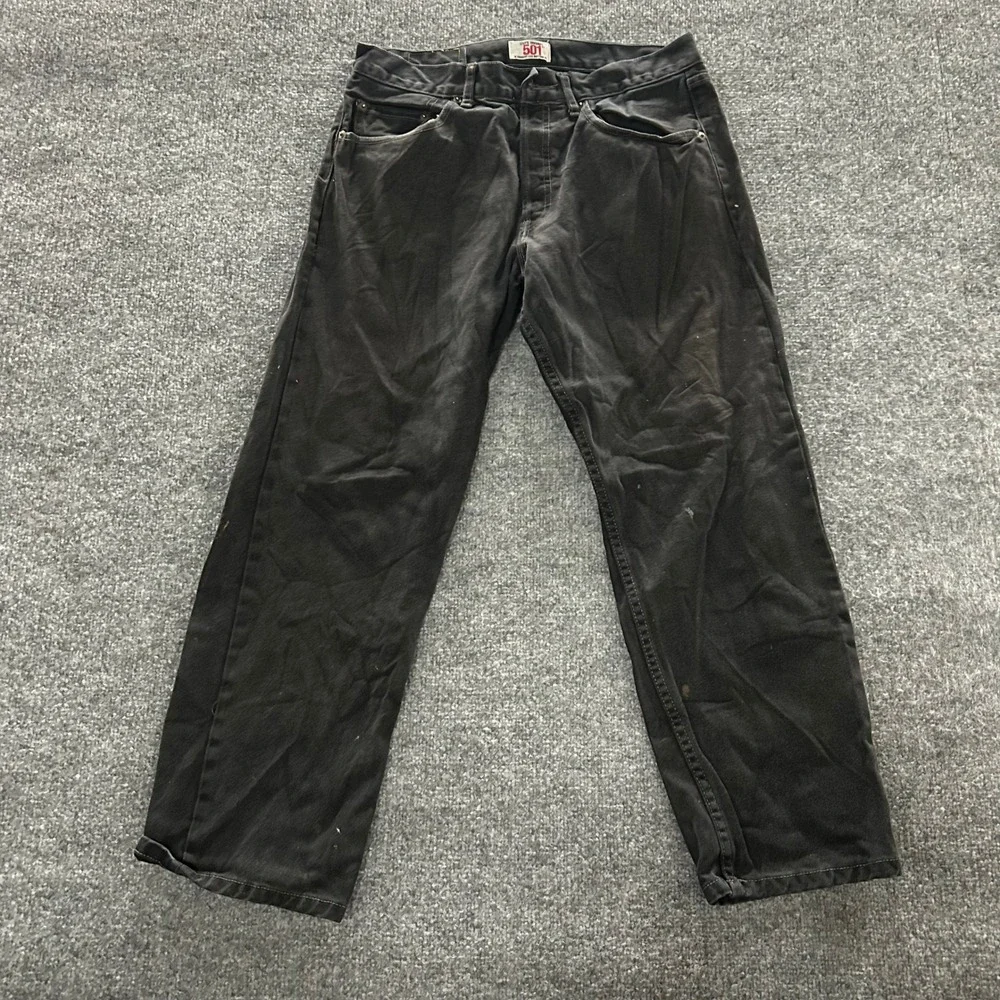 Levi's Jeans Mens Size 31x28 Black 501 Original Straight Leg Button Fly Cotton